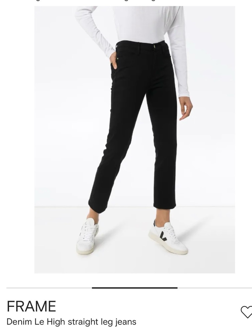 Frame Le High Straight Black Jeans